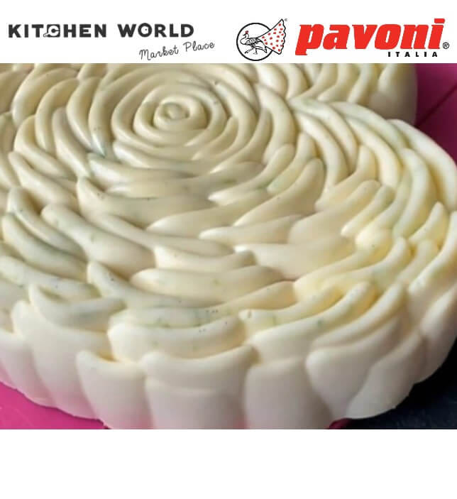 พิมพ์อบเค้กซิลิโคนหัวใจกุหลาบ PAVONI BW1085-086 ขนาด 1,000 มล. สีดำ